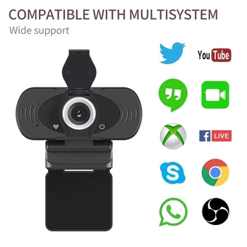 Web Kamera Full HD 1080P verslo klasės Kamera, Built-in Dual Mikrofonus Smart USB Webcamera PLUG&PLAY for Desktop Nešiojamieji kompiuteriai KOMPIUTERIO Kamera