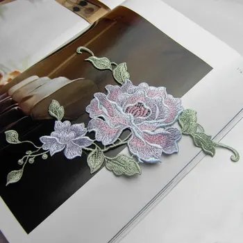 Naujas aukštos kokybės 18.5*14.5 cm siuvinėjimo pleistras, didelis vnt Bijūnas gėlių dizainas siuvimo lopai drabužių nemokamas pristatymas