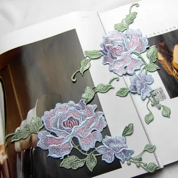 Naujas aukštos kokybės 18.5*14.5 cm siuvinėjimo pleistras, didelis vnt Bijūnas gėlių dizainas siuvimo lopai drabužių nemokamas pristatymas