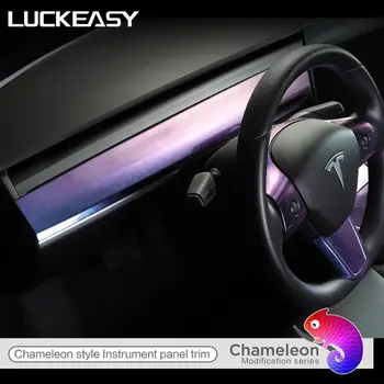LUCKEASY Interjero pakeitimas automobilio centrinio valdymo prietaisų skydelyje Tesla Model3 ir ModelY 2017-2020 žvaigždėtą chameleon 