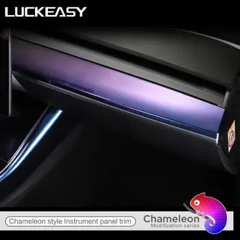 LUCKEASY Interjero pakeitimas automobilio centrinio valdymo prietaisų skydelyje Tesla Model3 ir ModelY 2017-2020 žvaigždėtą chameleon 