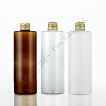 20PCS/daug 350ML tuščių Plastikinių Butelių, skaidri/balta/ruda PET butelis su Pamušalu Aliuminio Aukso Dangtis