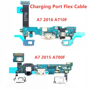 AAA USB Įkrovimo Flex Kabelis Su Mikrofonu samsung Galaxy A5/2016 SM-A510F A500F A3 A300F A7 A700F Įkroviklis Uosto Juostelės