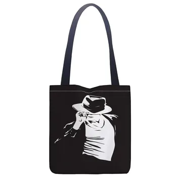 Custom Michael Jackson spausdinimo pečių maišą canvas tote maišą pirkinių kelionių knyga rankinėje logotipą