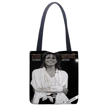 Custom Michael Jackson spausdinimo pečių maišą canvas tote maišą pirkinių kelionių knyga rankinėje logotipą