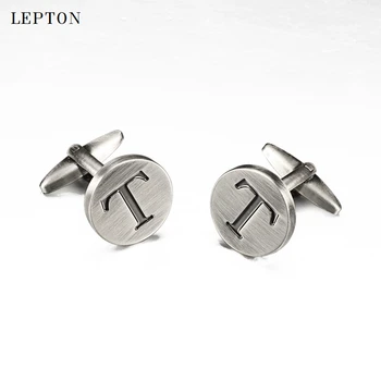 Lepton Raidės, abėcėlė T rankogalių segtukai Už Mens Classic Antikvariniai Sidabro padengtą Raidės T rankogalių segtukai Vyrų marškinių rankogaliai Cufflink