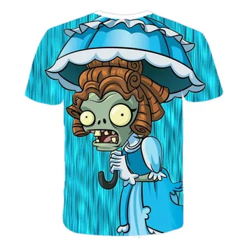 4-14t berniukai o-kaklo t-shirt augalų karo zombie kids apranga vaikams, cartoon spausdinti juokingas vasaros drabužių