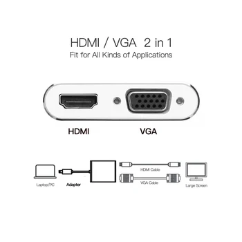 Snowkids VGA Jungiklis Splitter Mini DP, HDMI VGA MacBook Paviršiaus Pro Nešiojamas/Paviršiaus Knyga/Paviršiaus 3/ Studio