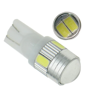 10-100vnt T10 W5W LED 194 168 Automobilio LED Skaitymo Lemputės Licenciją Plokštelės Šalinimas Lempos 5630 6SMD Balta Raudona Geltona Mėlyna Rožinė 12V
