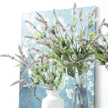 Ryškus provanso levandų plastiko išminčius, dirbtinės gėlės, dirbtinių augalų rudenį namų vestuvių dekoravimas augalų vainikas apdaila