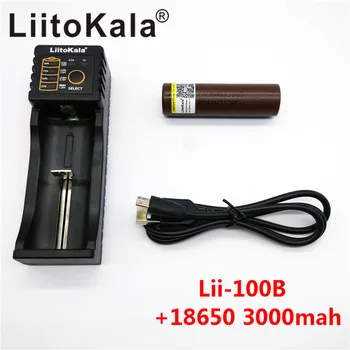 LG HG2 naujas originalus 18650 ličio baterija 3.7 V 3000 mAh įkraunamos baterijos 30A + Lii-100B 18650 įkroviklis