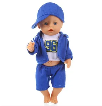 Sportas Nustatyti Lėlės drabužius+hat Dėvėti 43cm baby Doll, Vaikams geriausia Gimtadienio Dovana(tik parduoti drabužius)