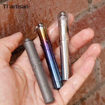 Tiartisan Lauko Titano Medicina Lauke Kompaktiškas Titano Keychain Tabletes Fob Turėtojas Kempingas Edc Titano Vandeniui Tabletes Atveju