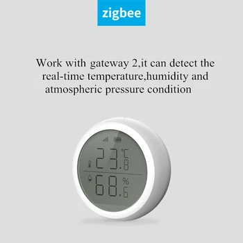 TuYa ZigBee Smart Home Temperatūros Ir Drėgmės Jutiklis Su skystųjų KRISTALŲ Ekranas Paramos Tuya/Smartlife PROGRAMĄ Valdyti Per Alexa Namuose