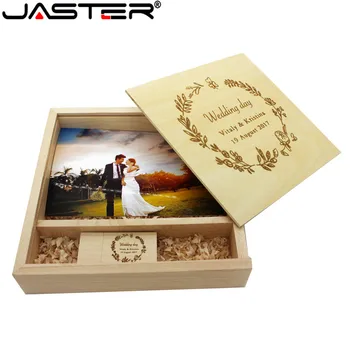 JASTER Nemokamai logotipą Fotografijos graikinių riešutų Nuotraukų Albumą usb + Box usb flash drive, U disko Pendrive 8GB 16GB 32GB 64GB Vestuvių DOVANA