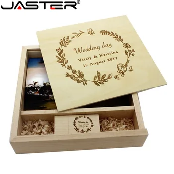 JASTER Nemokamai logotipą Fotografijos graikinių riešutų Nuotraukų Albumą usb + Box usb flash drive, U disko Pendrive 8GB 16GB 32GB 64GB Vestuvių DOVANA