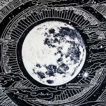 Septynių Žvaigždžių, Mėnulis ir Žvaigždės Gobelenas macrame sienos kabo Psichodelinio Kalnų mandala gobelenas boho dekoro hipių sienos, kiliminė danga