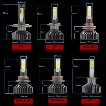 CARCTR Automobilių Žibintų H4 LED Lempos H7, H11 Lemputės H8, H9 4300K 3000K 6500K 8000K 25000K 9005 9006 30W LED Lemputės Auto Rūko žibintų 2VNT