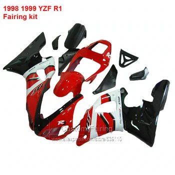 Purvasargiai Kūno rinkinys, Skirtas YAMAHA YZF R1 1998 1999 modelis 98 99 ( Raudona + juoda ) yzf-r1 Aukštos kokybės Abs Lauktuvės rinkinys CN38