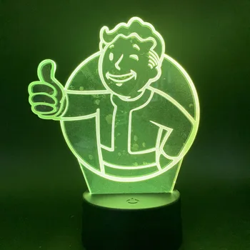 3D Žaidimas Fallout Pastogę 3d Led Nakties Šviesos Palieskite Jutiklio Spalva Keičiasi naktinė lempa Dovana Vaikams, Vaiku, Miegamojo, Dekoratyvinės Lempos