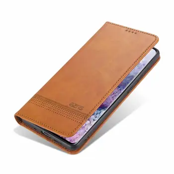 AZNS Prabangus Odinis Flip Case For Samsung S20 S10Plus A11 M11 A21 A31 A41 A51 A71 A81 M40S A91 A01 Magnetinio Siurbimo Piniginės Dangtis