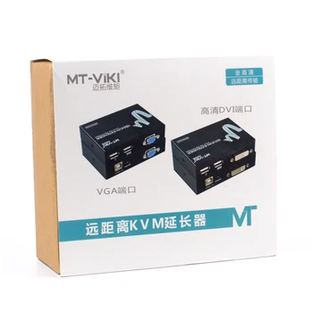 MT-VIKI KVM Pratęsimo 100M Klaviatūra, Vaizdo Pelės Kartotuvas Adapteris VGA USB Extender 
