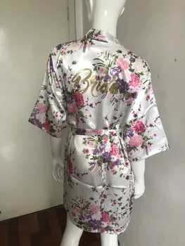 RB031 Plius Dydis Kimono Skraiste Sleepwear Nuotaka Chalatas Kimono Kambariniai Chalatai Moterims, Namuose Bridesmaid Skraiste