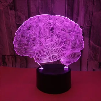 Smegenų 3D LED Nakties Šviesos Žmogaus Smegenys RGB Stalas Stalo Lamparas Namų Kūrybos Lovos Dekoro Lempos Berniukas Vaikams Dovanų Miegamojo Puošmena