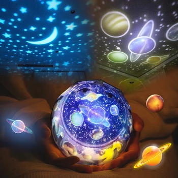 žvaigždėtas dangaus projektorius Planetos Magija Projektorius Žaislas Žemė Visatoje, LED Lempos, Spalvinga Pasukti Mirksi Žvaigždės Vaikai, Kūdikis, Kalėdų Dovana