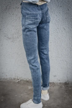 BJD doll drabužiai tinka 1/3 1/4 1/6 dydis MSD paprastas ir universalus mažų kojų ruožas džinsinio audinio kelnės 2 spalvos
