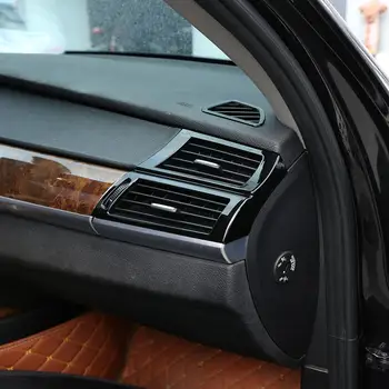 Interjero Blizgus Juodos spalvos ABS Plastiko Automobilio Šoninės Oro Kondicionavimo Angos Ventiliacijos Rėmo Apdaila BMW X5 E70 