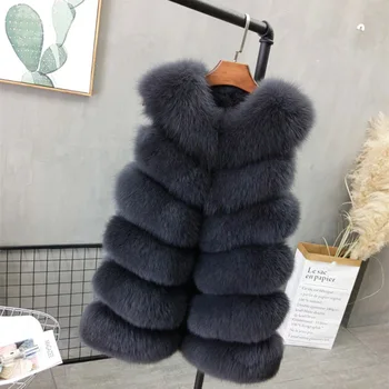 2020 moterų žiemos nekilnojamojo lapės liemenė kailinius, kailis plonas šilta kailio liemenė tirštėti lady originali kailio gilet kailis natūralus nekilnojamojo fox fur coat