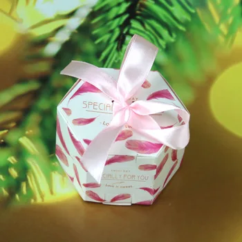 Flamingo Šešiakampis Saldainių Dėžutė Popieriaus Šokolado Pakavimo Swettt Už Dovanų Dėžės Vestuves Baby Shower Biethday Prekes