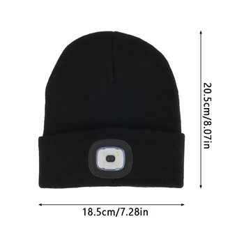 Lauke LED Apšviesta Beanie Kepurė Unisex Žiemos Megzti Skrybėlę Sporto Veikia Žygiai Kepurės 