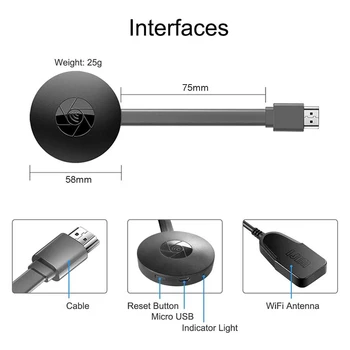 MiraScreen 1080P USB WiFi Ekranas Dongle Ekranas Dongle Vaizdo Plokštę 