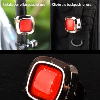 Dviračio Šviesos Vandeniui Dviračių Šalmas užpakalinis žibintas Žibintai Dviračių LED USB Įkrovimo Saugos Naktį Jojimo, Galinis Žibintas