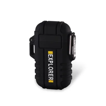 EDC Kempingas Dual Lanko USB Elektroninis Žiebtuvėlis Nešiojamų Tvirtą Virvelę Vandeniui Cigarečių Žiebtuvėlis Su Saugos Sagtimi Tyrinėtojai