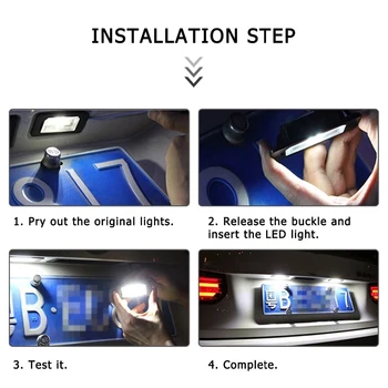 2vnt CANBUS Klaida Nemokama Automobilių LED Skaičius Licenciją Plokštelės Šviesos 6000K Balta Ford Focus 5D Fiesta Mondeo MK4 C-Max MK2 S-Max, Kuga