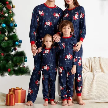 2020 Šeimos Atitikimo Kalėdų Pižama Rinkiniai Kalėdos Suaugusiųjų Tėvas, Motina, Duktė Santa Claus Spausdinti Sleepwear Naktiniai Drabužiai Kostiumas