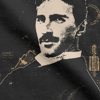 Nikola Tesla Vyrų T Shirts Mokslininkai Tema Išradėjas Fizikos Mokslo Trišakiai Trumpi Rankovėmis Marškinėliai Medvilnė, Šalių Topai