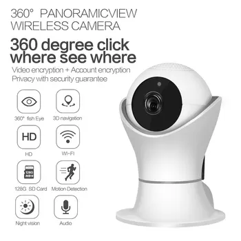 AHCVBIVN 360 Laipsnių Wi-fi IP Kamera HD 1080P Home Security Belaidės VAIZDO Stebėjimo Kameros, Patalpų Naktinio Matymo Kūdikio stebėjimo