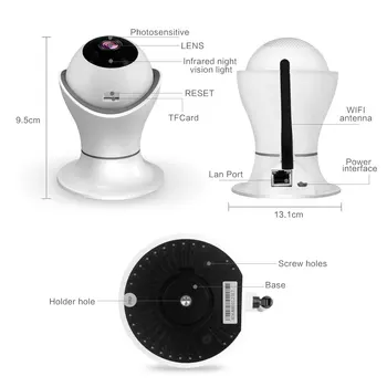 AHCVBIVN 360 Laipsnių Wi-fi IP Kamera HD 1080P Home Security Belaidės VAIZDO Stebėjimo Kameros, Patalpų Naktinio Matymo Kūdikio stebėjimo