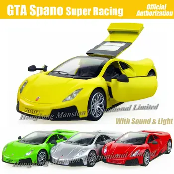 1:32 Masto Diecast Metalų Lydinio, Espana Super Lenktynių Automobilio Modelį GTA Spano Kolekcijos Modelis Traukti Atgal Žaislai Automobilį Su Garso ir Šviesos