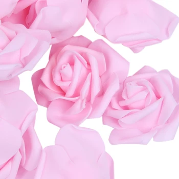 Aukštos Kokybės 100vnt / maišas 6cm Putų Rose Vadovai Dirbtinių Gėlių Vadovai Vestuvių Dekoravimas(pink)