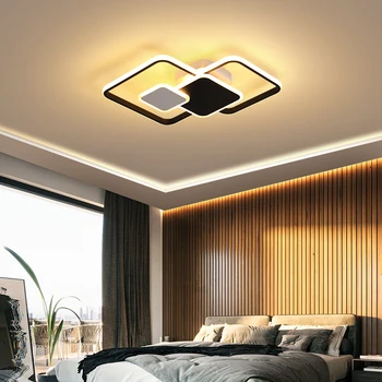 Aikštėje Led lubų šviesos gyvenimo kambario, miegamasis kambarys led techo lubų lempa Juoda/Balta/Aukso modernios led lubų šviesos AC110v-220v