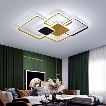 Aikštėje Led lubų šviesos gyvenimo kambario, miegamasis kambarys led techo lubų lempa Juoda/Balta/Aukso modernios led lubų šviesos AC110v-220v