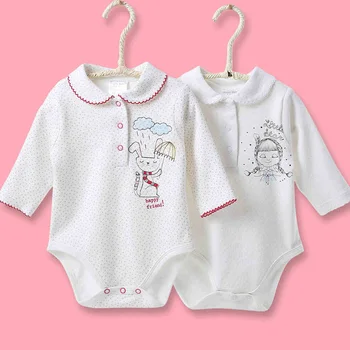 Kūdikių drabužiai bodysuit kūdikių pižamos baby girl drabužius ilgomis rankovėmis pavasario babybody peter pan apykaklės kūdikių drabužiai vaikams