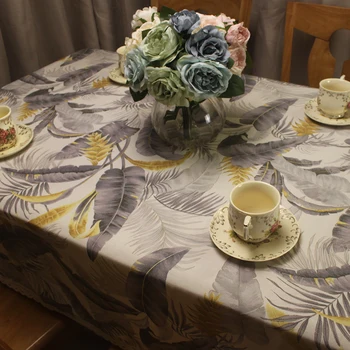 CURCYA Pilkos spalvos Lapai staltiesė Hotel Restaurant Kavos Parduotuvė Namų dekoro staltiesės