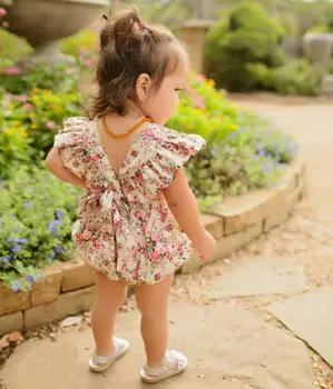 UK Naujagimiai, Kūdikiai, Vaikai Baby Girl Gėlių Romper Jumpsuit Playsuit Bodysuit Apranga
