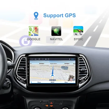 Automobilio Radijas Multimedijos Grotuvo Jeep Compass 2017 2018 2Din Android 9.0 Autoradio GPS Navigacijos Diktofono Kasetę Stereo